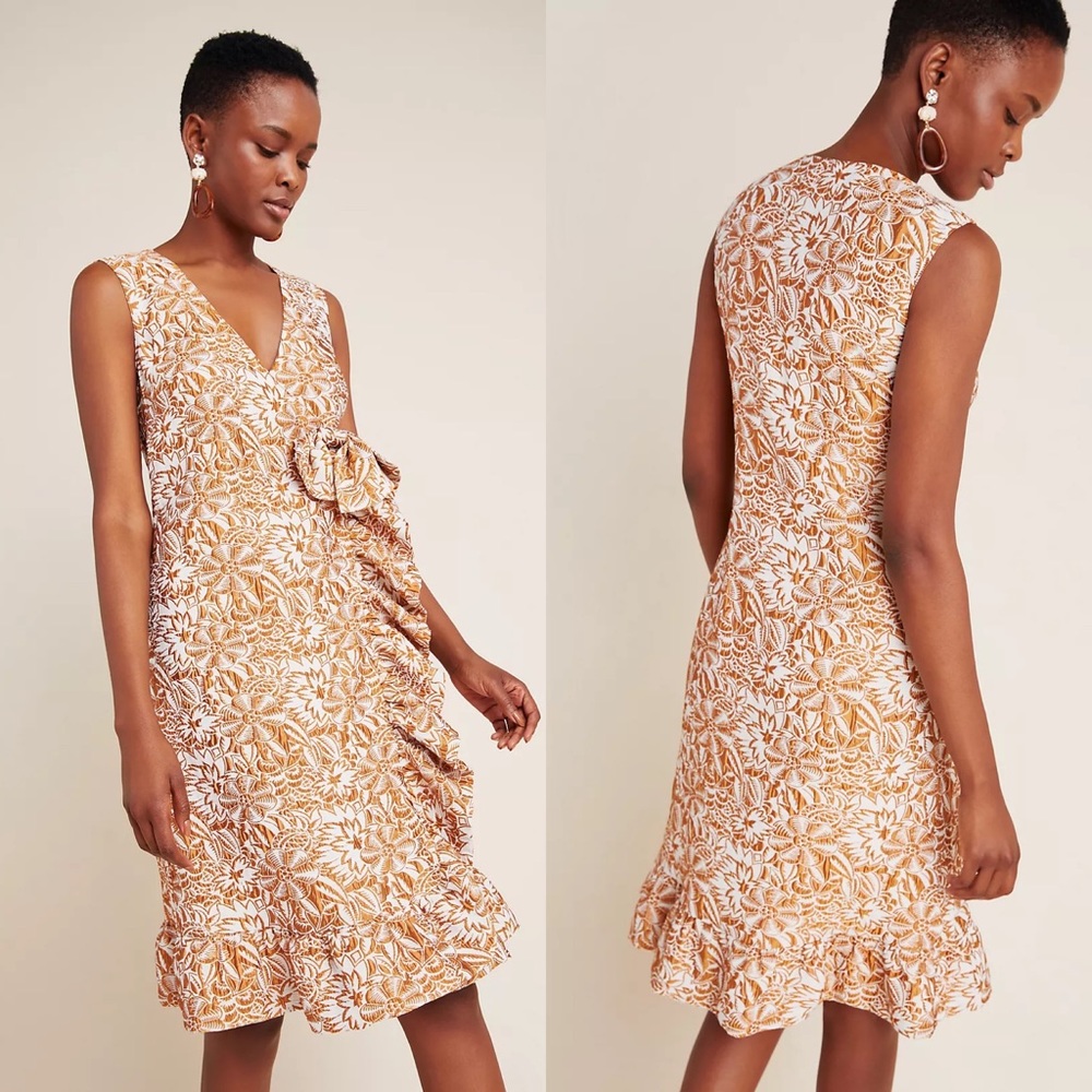 Anthropologie Anna Sui Gardenia Jacquard Dress